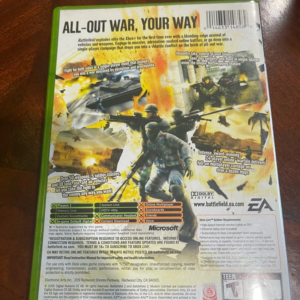 Xbox battlefield‎ 2 Modern Combat Video Game